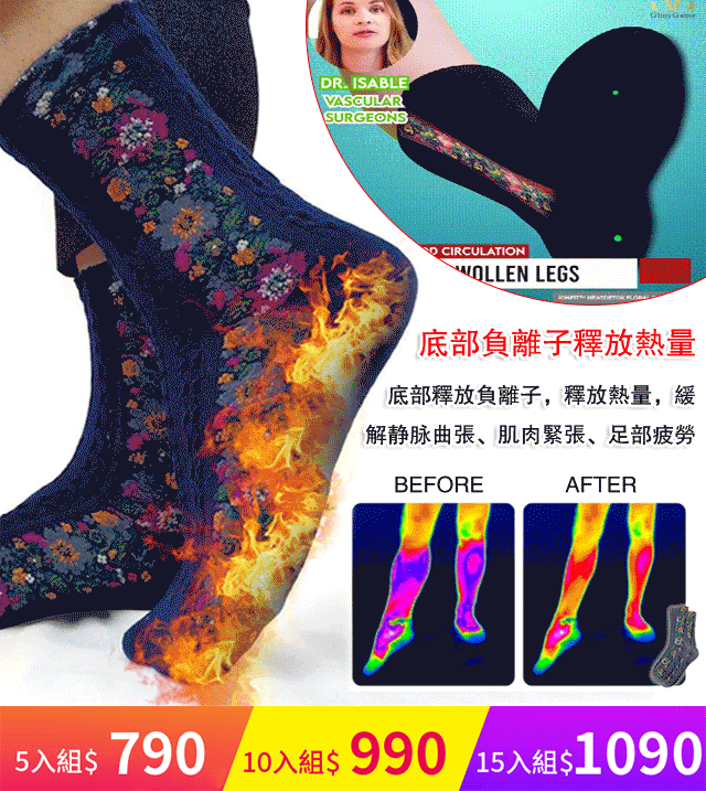 【TOP1熱銷】民族風小姐長襪  2023最新黑科技，促進血液流動，改善靜脈曲張 底部負離子釋放熱量緩解肌肉緊張，足部疲勞
